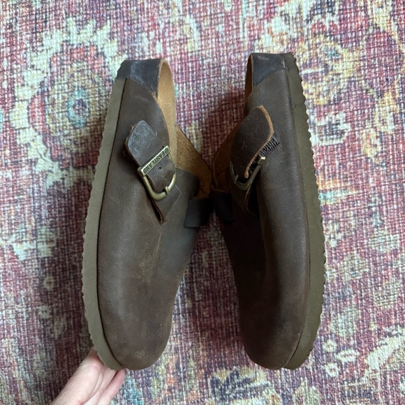 Eastland Dark Brown Leather Slip-On Clog Shoes 6M - Picture 5 of 7